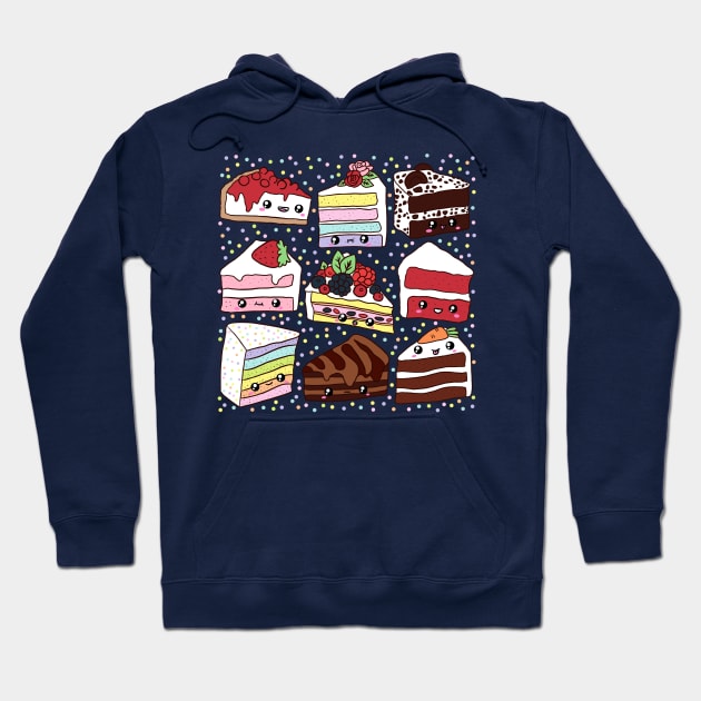 Cute cakes illustration - 9 different cakes kinds Hoodie by Yarafantasyart